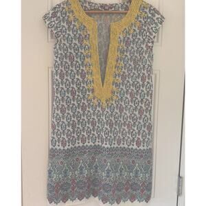 CALYPSO ST BARTH Block Print Paisley S Tunic Mini Dress Embroidered Beachy Boho